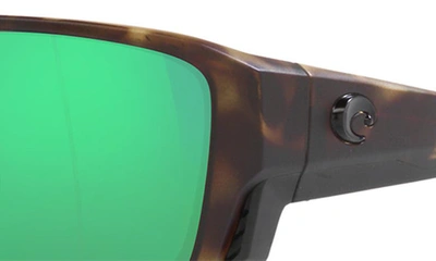Costa Del Mar Pargo 60mm Mirrored Polarized Square Sunglasses In Matte Green