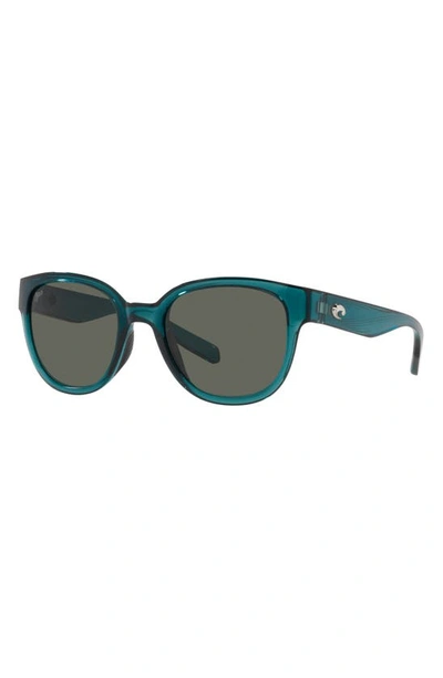 Costa Del Mar Salina 53mm Polarized Rectangular Sunglasses In Teal