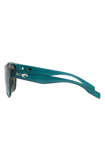 Shop Costa Del Mar Salina 53mm Polarized Rectangular Sunglasses In Teal