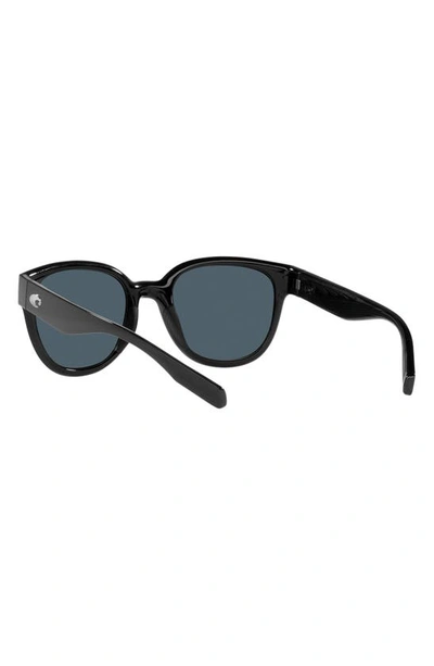 Shop Costa Del Mar Salina 53mm Polarized Rectangular Sunglasses In Black