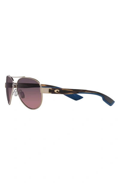 Costa Del Mar Loreto 56mm Gradient Pilot Sunglasses In Rose