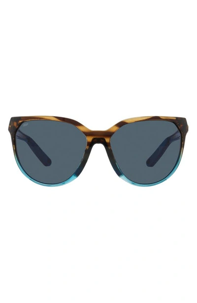 Shop Costa Del Mar Mayfly 58mm Polarized Round Sunglasses In Gray
