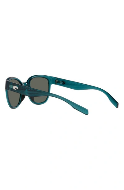 Shop Costa Del Mar Salina 53mm Polarized Rectangular Sunglasses In Teal