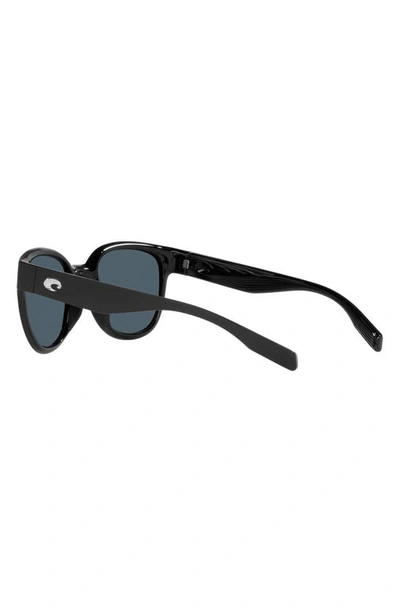 Shop Costa Del Mar Salina 53mm Polarized Rectangular Sunglasses In Black