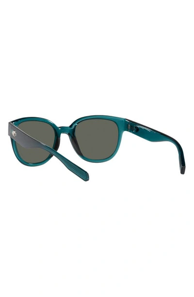 Shop Costa Del Mar Salina 53mm Polarized Rectangular Sunglasses In Teal