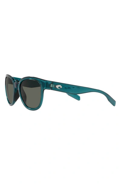 Shop Costa Del Mar Salina 53mm Polarized Rectangular Sunglasses In Teal