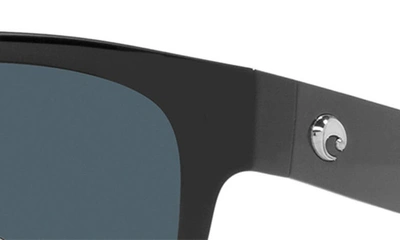 Shop Costa Del Mar Salina 53mm Polarized Rectangular Sunglasses In Black
