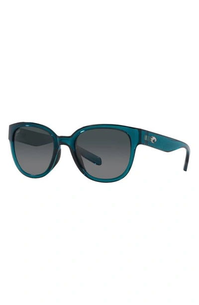 Shop Costa Del Mar Salina 53mm Gradient Polarized Rectangular Sunglasses In Teal