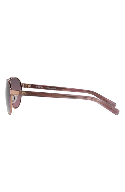 Costa Del Mar Fernandina 57mm Gradient Pilot Sunglasses In Rose Gold