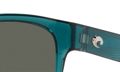 Shop Costa Del Mar Salina 53mm Polarized Rectangular Sunglasses In Teal