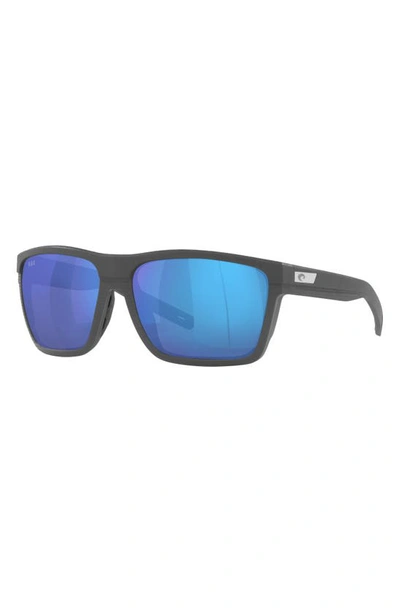Costa Del Mar Pargo 61mm Mirrored Polarized Square Sunglasses In Dark Grey