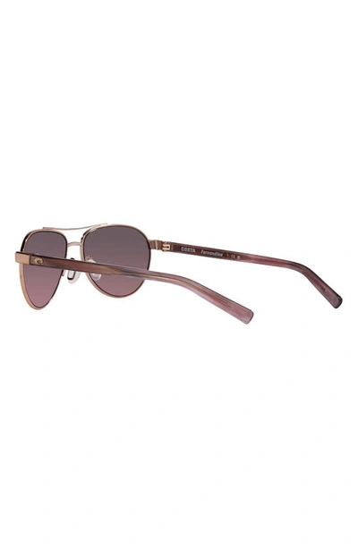Costa Del Mar Fernandina 57mm Gradient Pilot Sunglasses In Rose Gold