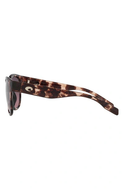 Costa Del Mar Salina 53mm Gradient Polarized Rectangular Sunglasses In Tortoise