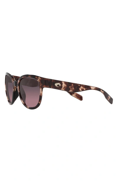 Shop Costa Del Mar Salina 53mm Gradient Polarized Rectangular Sunglasses In Tortoise