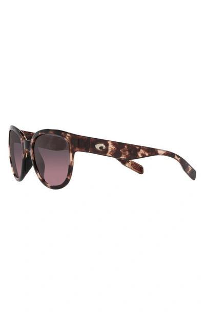 Costa Del Mar Salina 53mm Gradient Polarized Rectangular Sunglasses In Tortoise
