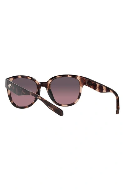 Costa Del Mar Salina 53mm Gradient Polarized Rectangular Sunglasses In Tortoise