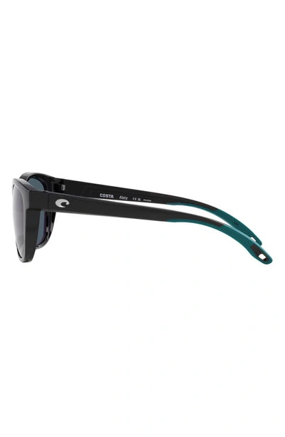 Costa Del Mar Aleta 54mm Polarized Round Sunglasses In Black