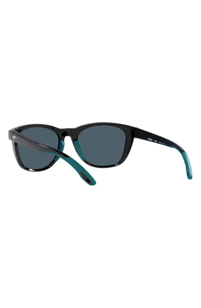 Shop Costa Del Mar Aleta 54mm Polarized Round Sunglasses In Black