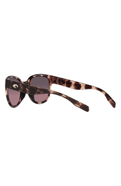 Costa Del Mar Salina 53mm Gradient Polarized Rectangular Sunglasses In Tortoise