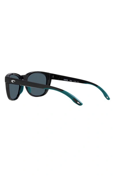 Shop Costa Del Mar Aleta 54mm Polarized Round Sunglasses In Black