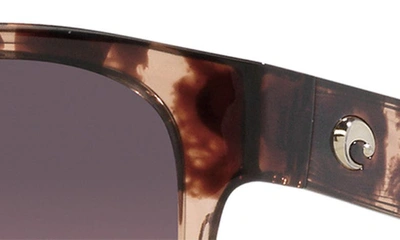 Costa Del Mar Salina 53mm Gradient Polarized Rectangular Sunglasses In Tortoise