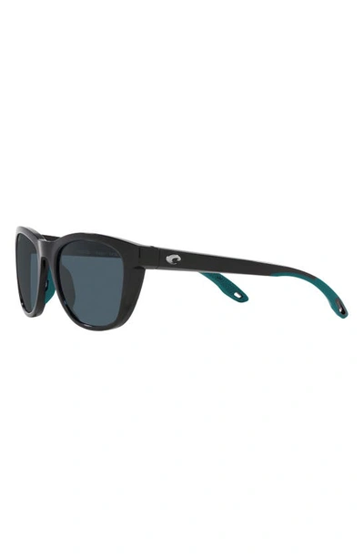 Shop Costa Del Mar Aleta 54mm Polarized Round Sunglasses In Black