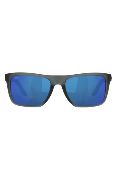 Shop Costa Del Mar Mainsail 55mm Mirrored Polarized Rectangular Sunglasses In Blue Mirror