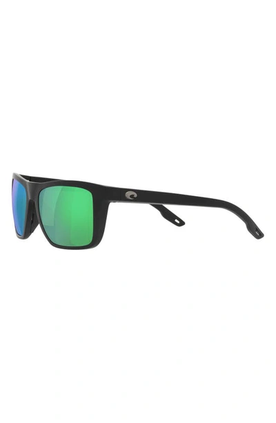 Shop Costa Del Mar Mainsail 55mm Mirrored Polarized Rectangular Sunglasses In Green Mirror