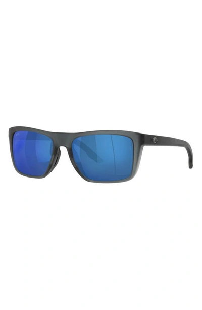 Shop Costa Del Mar Mainsail 55mm Mirrored Polarized Rectangular Sunglasses In Blue Mirror