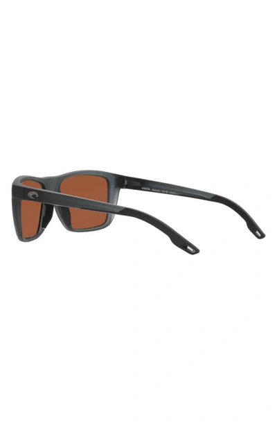 Shop Costa Del Mar Mainsail 55mm Mirrored Polarized Rectangular Sunglasses In Crystal