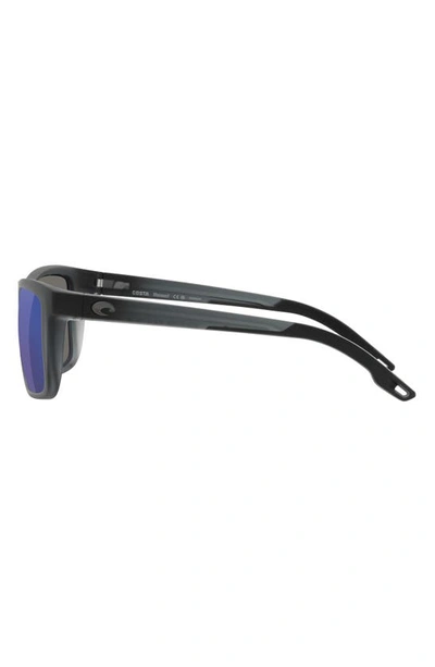Shop Costa Del Mar Mainsail 55mm Mirrored Polarized Rectangular Sunglasses In Blue Mirror