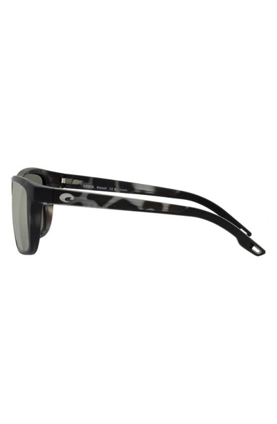 Costa Del Mar Mainsail 55mm Mirrored Polarized Rectangular Sunglasses In Silver Mirror