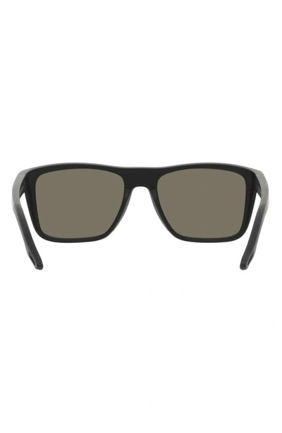 Shop Costa Del Mar Mainsail 55mm Mirrored Polarized Rectangular Sunglasses In Matte Black