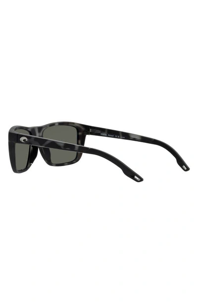 Costa Del Mar Mainsail 55mm Mirrored Polarized Rectangular Sunglasses In Silver Mirror