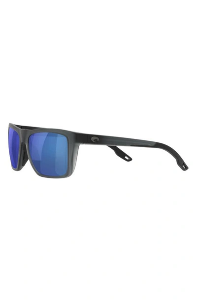 Shop Costa Del Mar Mainsail 55mm Mirrored Polarized Rectangular Sunglasses In Blue Mirror