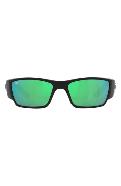 Shop Costa Del Mar Corbina Pro 61mm Rectangular Sunglasses In Green Mirror