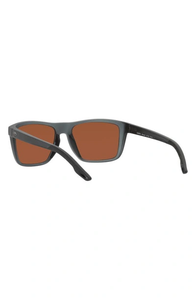 Shop Costa Del Mar Mainsail 55mm Mirrored Polarized Rectangular Sunglasses In Crystal