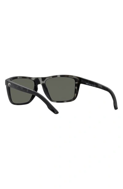 Costa Del Mar Mainsail 55mm Mirrored Polarized Rectangular Sunglasses In Silver Mirror