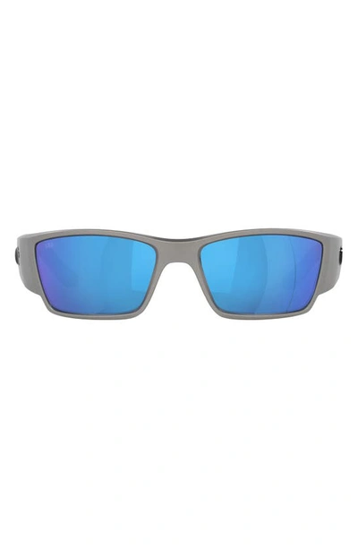 Shop Costa Del Mar Corbina Pro 61mm Rectangular Sunglasses In Blue Mirror