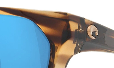 Shop Costa Del Mar Mayfly 58mm Mirrored Polarized Round Sunglasses In Blue Mirror