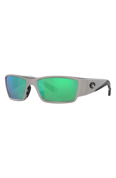 Costa Del Mar Corbina Pro 61mm Rectangular Sunglasses In Green