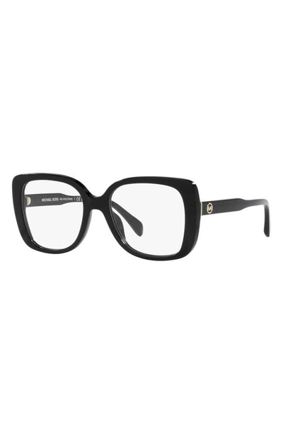 Shop Michael Kors Perth 53mm Square Optical Glasses In Black