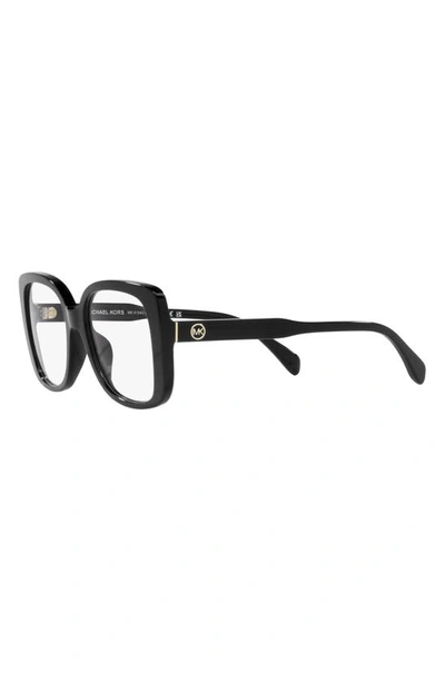 Shop Michael Kors Perth 53mm Square Optical Glasses In Black