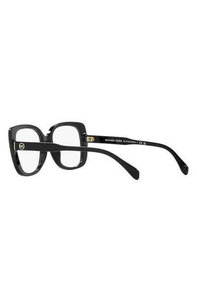 Shop Michael Kors Perth 53mm Square Optical Glasses In Black