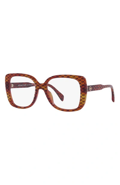 Shop Michael Kors Perth 53mm Square Optical Glasses In Amber