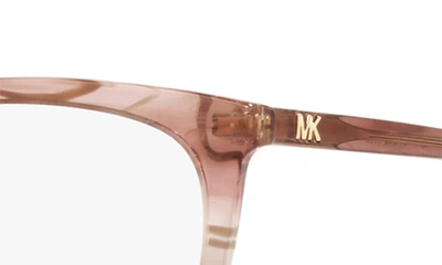 Shop Michael Kors Auckland 54mm Pillow Optical Glasses In Rose Horn