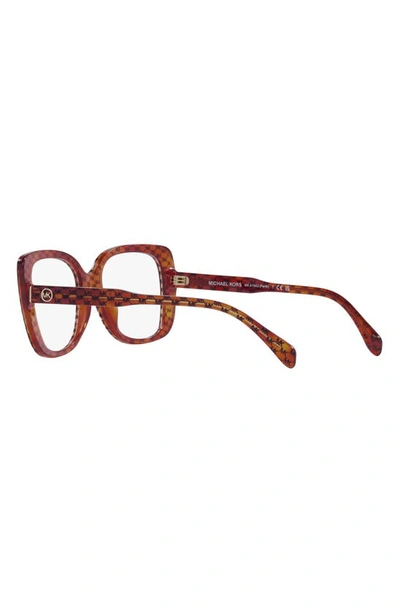Shop Michael Kors Perth 53mm Square Optical Glasses In Amber