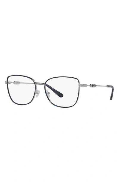 Shop Michael Kors Empire 54mm Square Optical Glasses In Silver