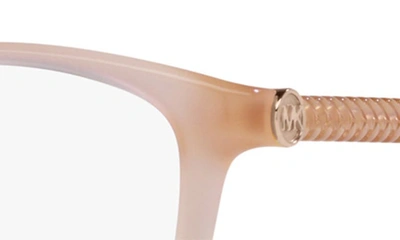 Michael Kors Boulder 55mm Square Optical Glasses In Milky Pink