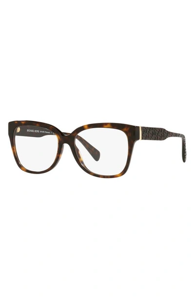 Michael Kors Palawan 54mm Square Optical Glasses In Dk Tort